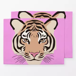 Tischset Tiger Kopf Pink