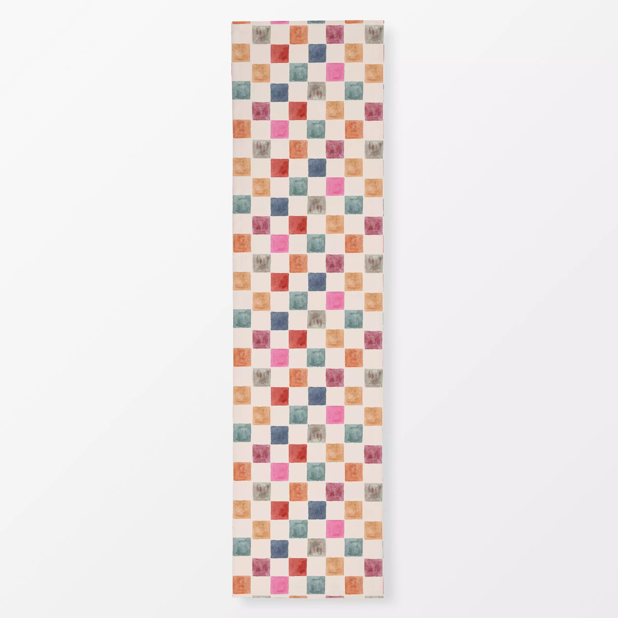 Tischläufer Falling for fall checks - Herbst, Symbole & Muster - von „youdesignme"; Geometrisch, Herbst, Karos, kariert, her...