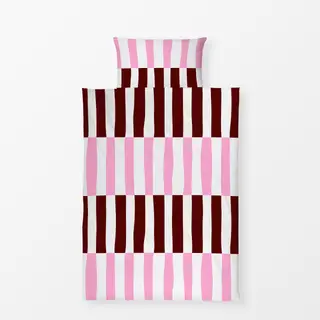 Bettwäsche Streifen Duo bordeaux pink