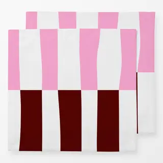 Servietten Streifen Duo bordeaux pink