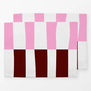Tischset Streifen Duo bordeaux pink