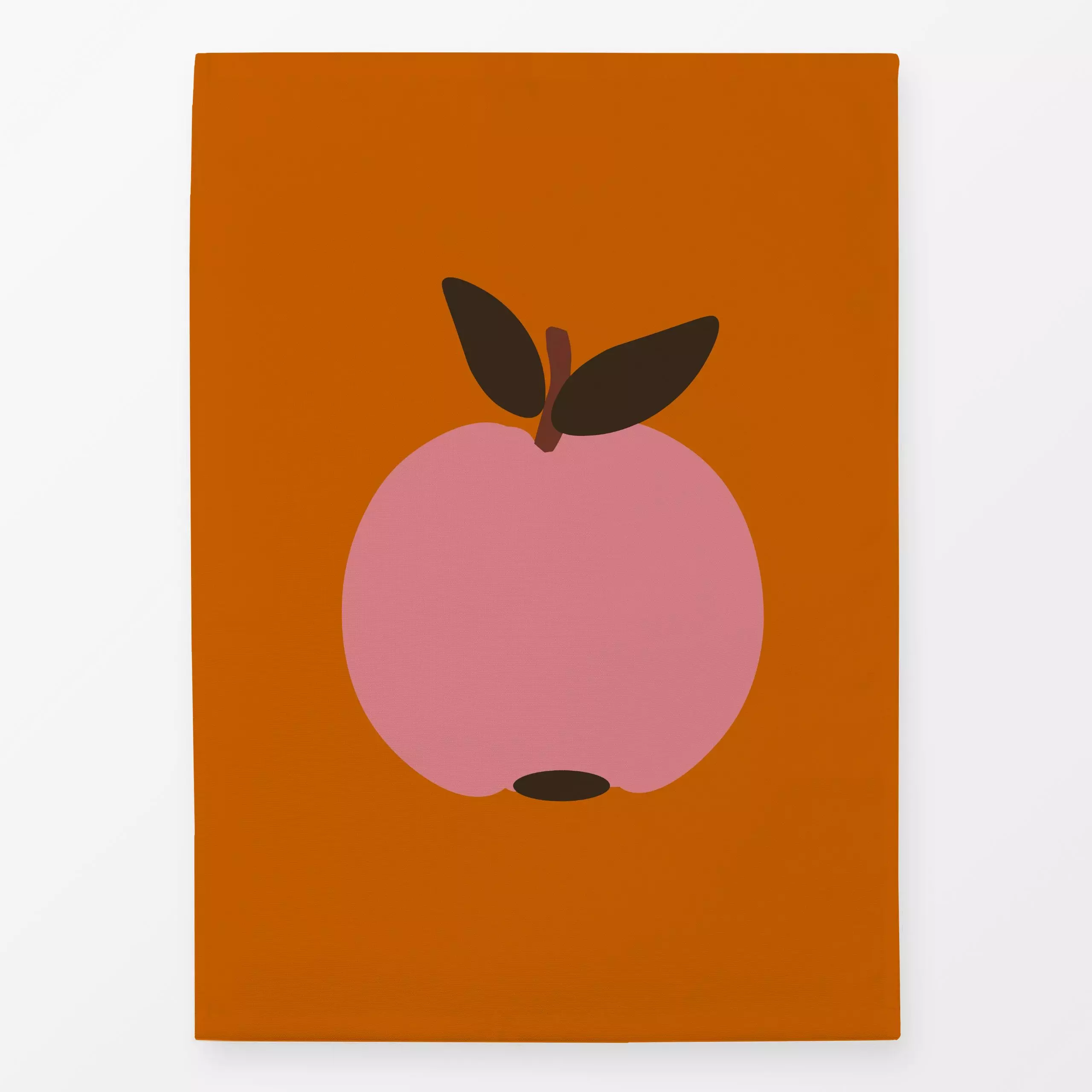 Geschirrtücher Apfel Pink Auf Orange - Herbst, Sommer, Früchte - von „Alisa Knöß"; Obst, skandinavisch, Apfel, Kinderzimmer,...