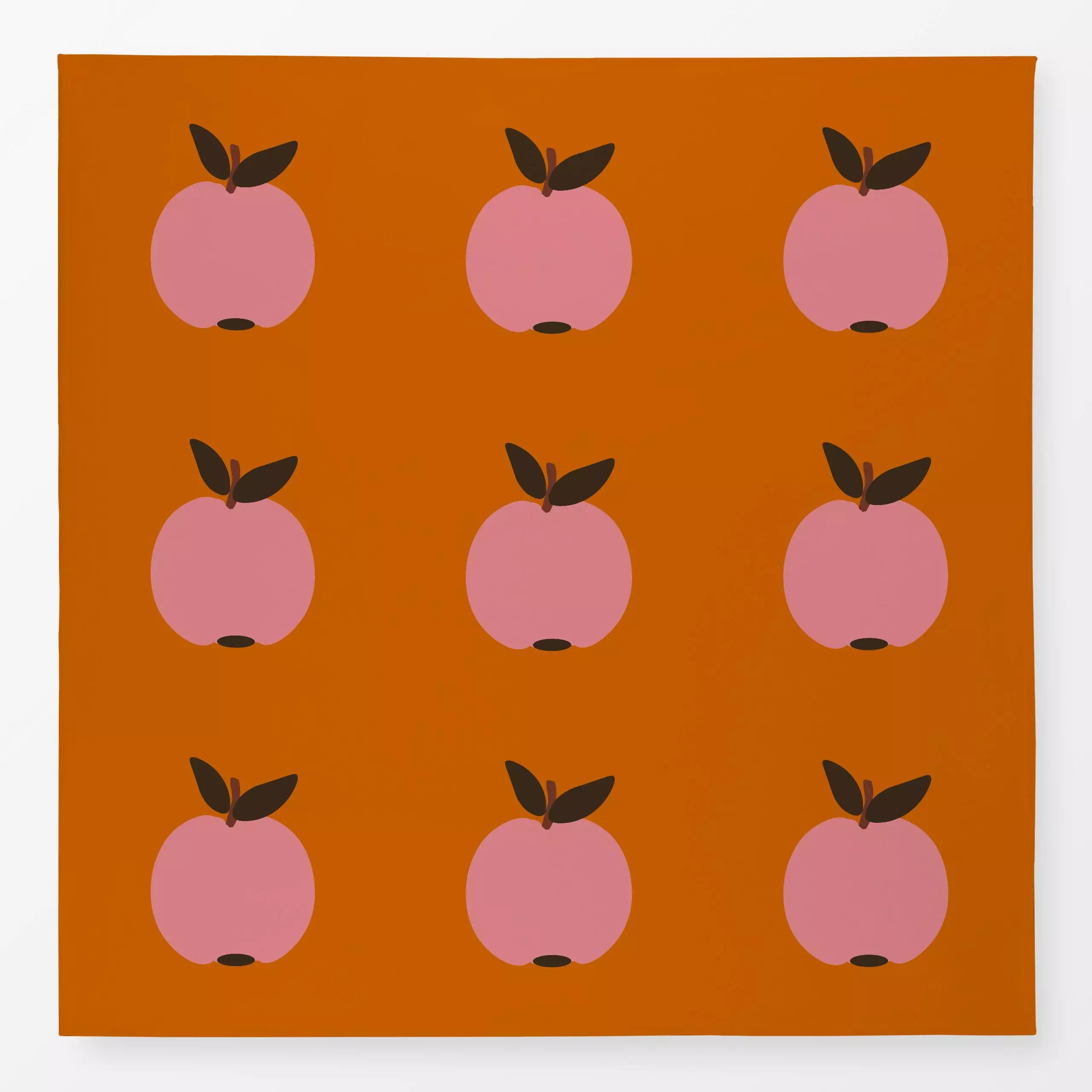 Tischdecke Apfel Pink Auf Orange - Herbst, Sommer, Früchte - von „Alisa Knöß"; Obst, skandinavisch, Apfel, Kinderzimmer, Her...