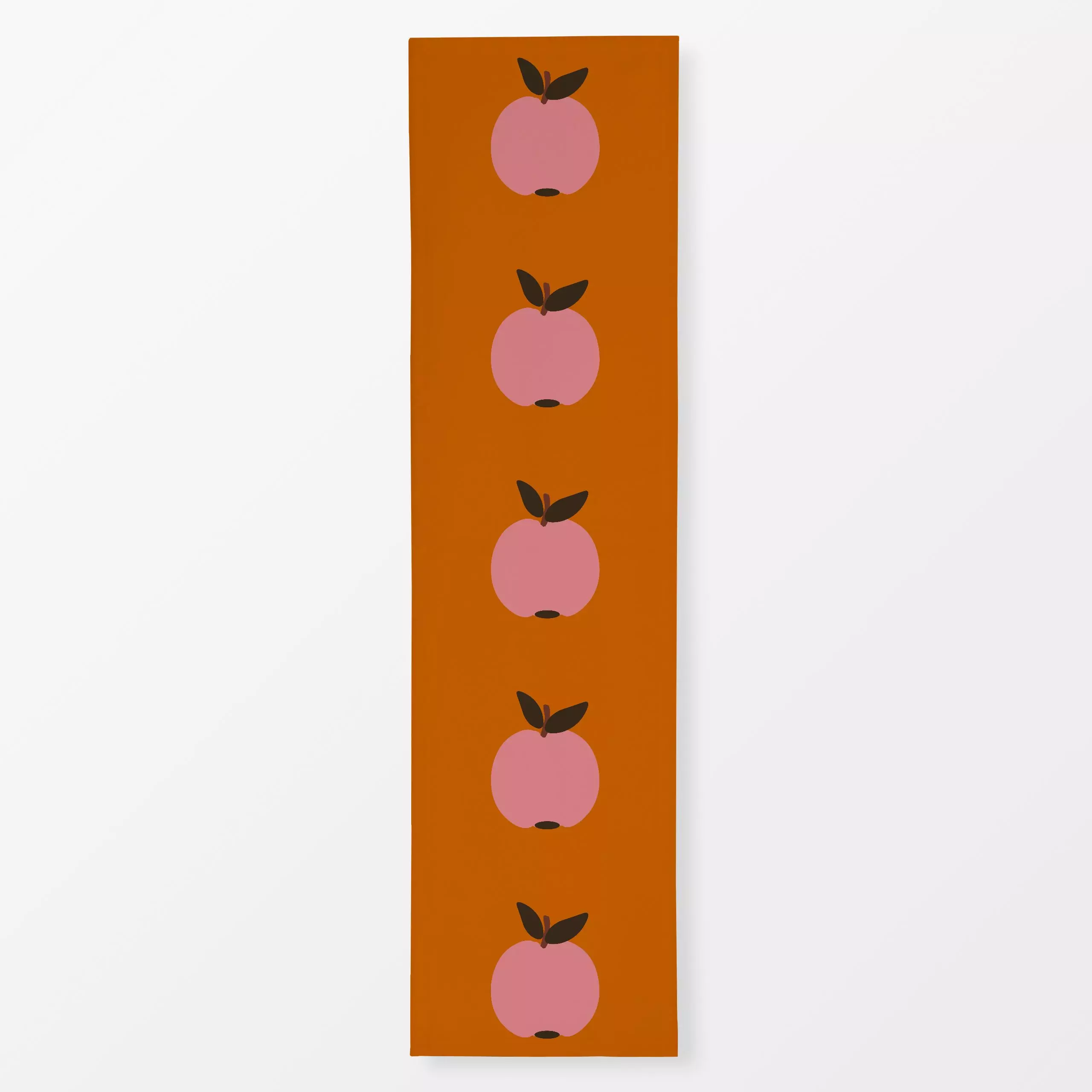 Tischläufer Apfel Pink Auf Orange - Herbst, Sommer, Früchte - von „Alisa Knöß"; Obst, skandinavisch, Apfel, Kinderzimmer, He...