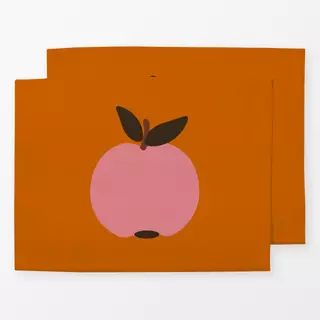 Tischset Apfel Pink Auf Orange