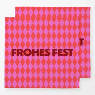 Servietten Frohes Fest Pink