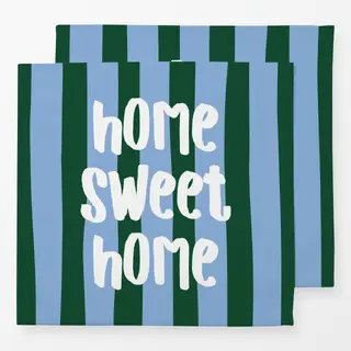 Servietten Home sweet home grün-blau