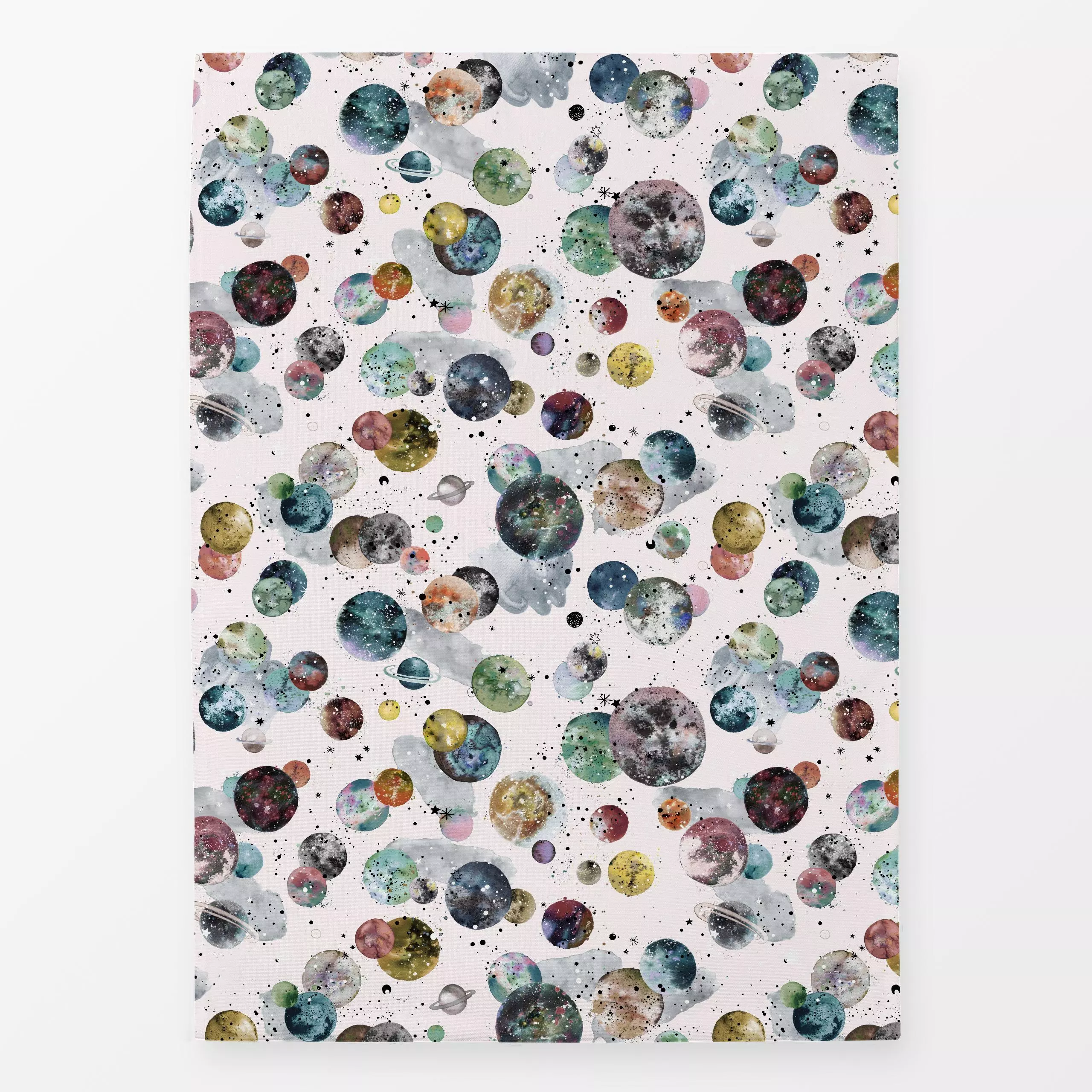Geschirrtücher Space Planets Watercolor - Kinderzimmer & Motive für Kinder, Astronomie & Weltraum - von „Ninola Design "; Go...