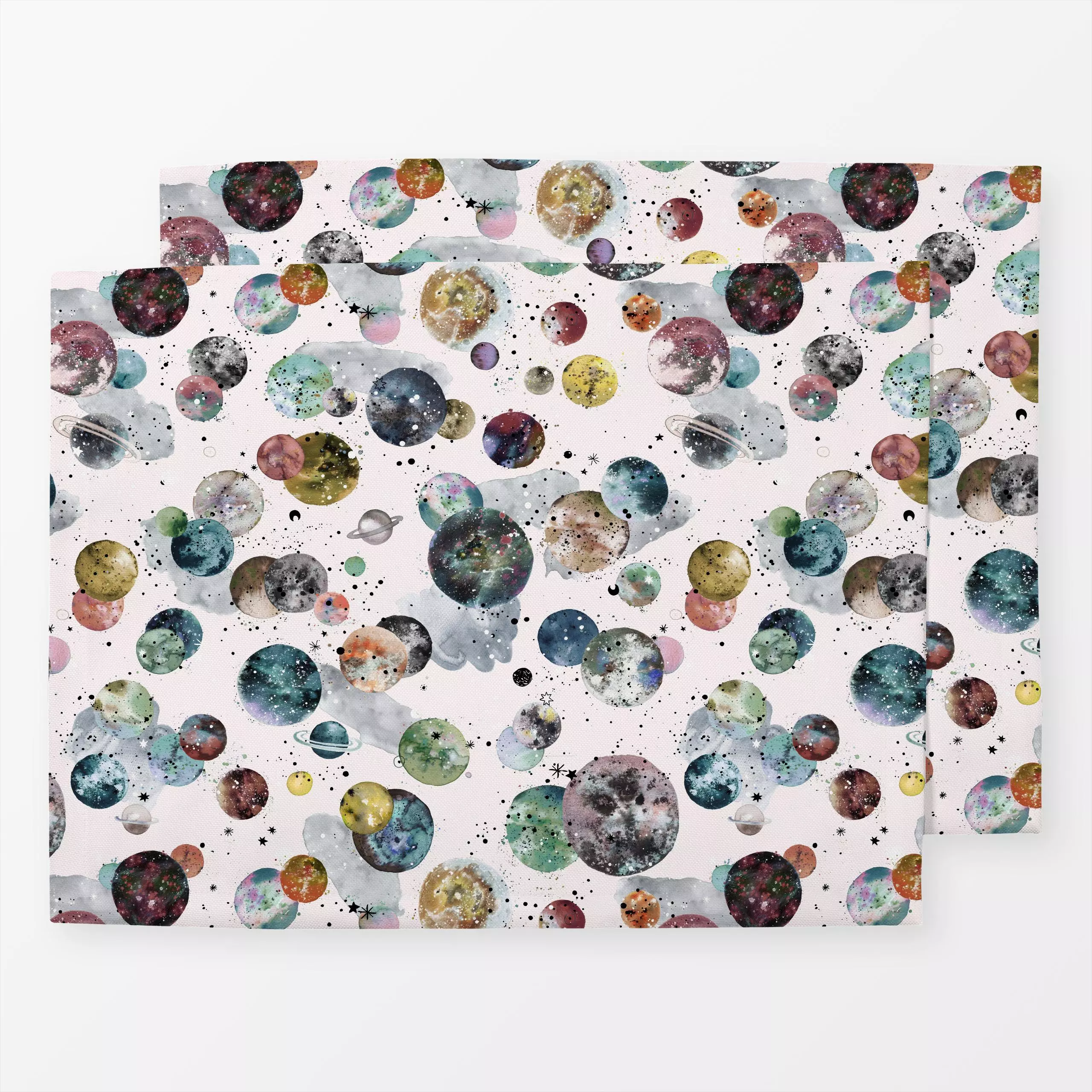 Tischset Space Planets Watercolor, fürs Kinderzimmer, von Ninola Design