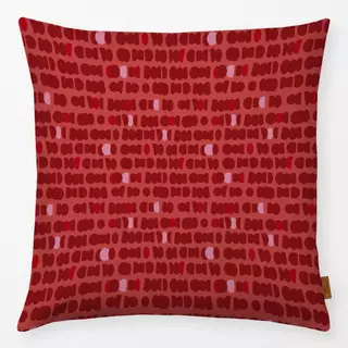 Kissen Dancing Dots red