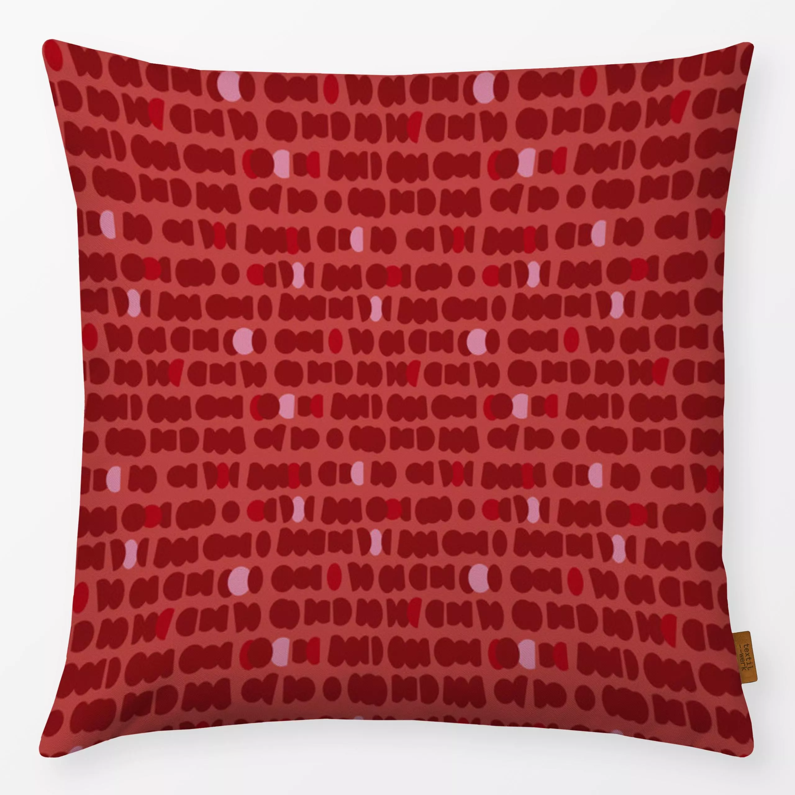 Kissen Dancing Dots red - Symbole & Muster - von „Fiilis Design"; Muster, Punkte, Dots, rot