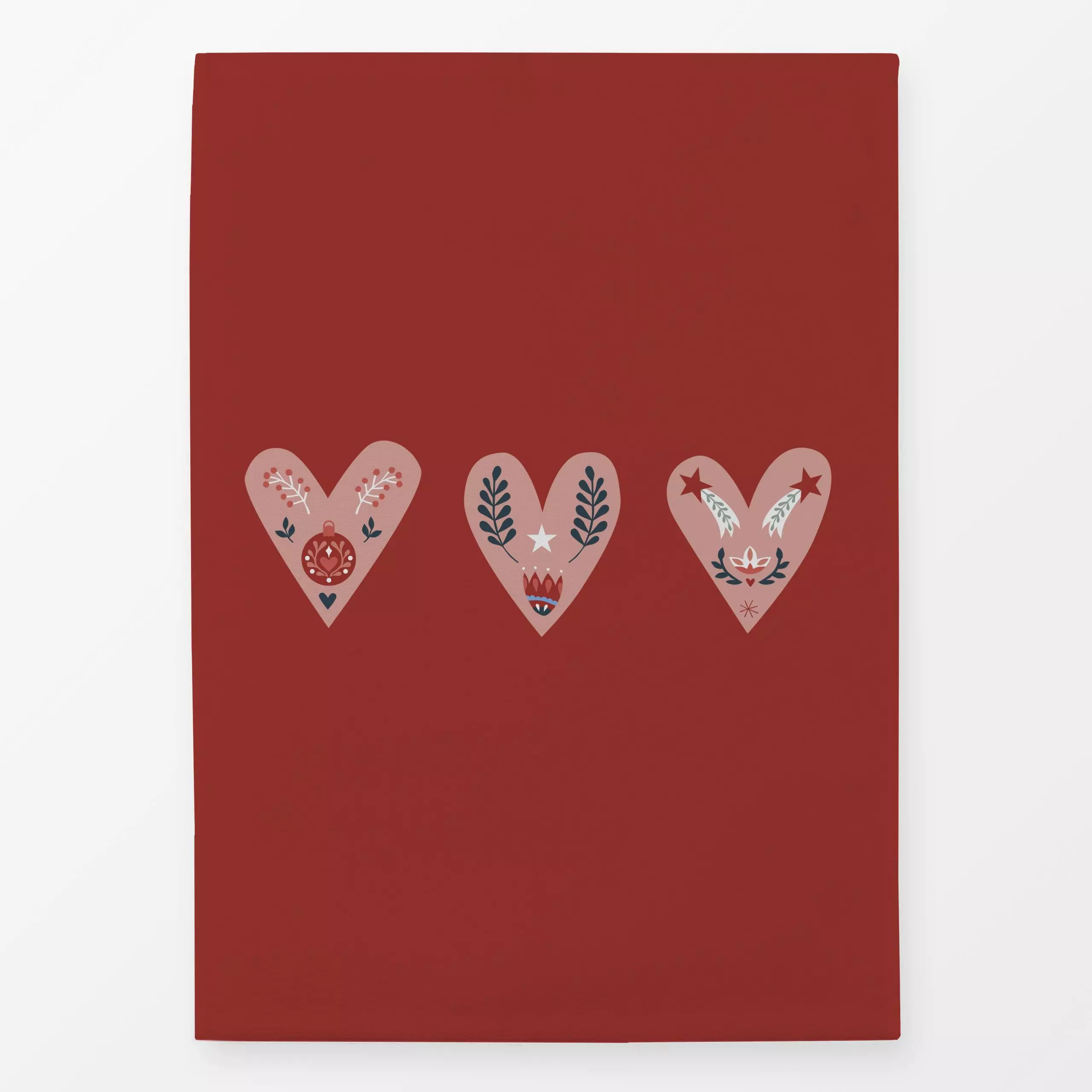 Geschirrtücher Weihnachtsherzen - Liebe, Romantik & Pride, Weihnachten - von „Kerstin Ax"; skandinavisch, Blätter, Herzen, S...