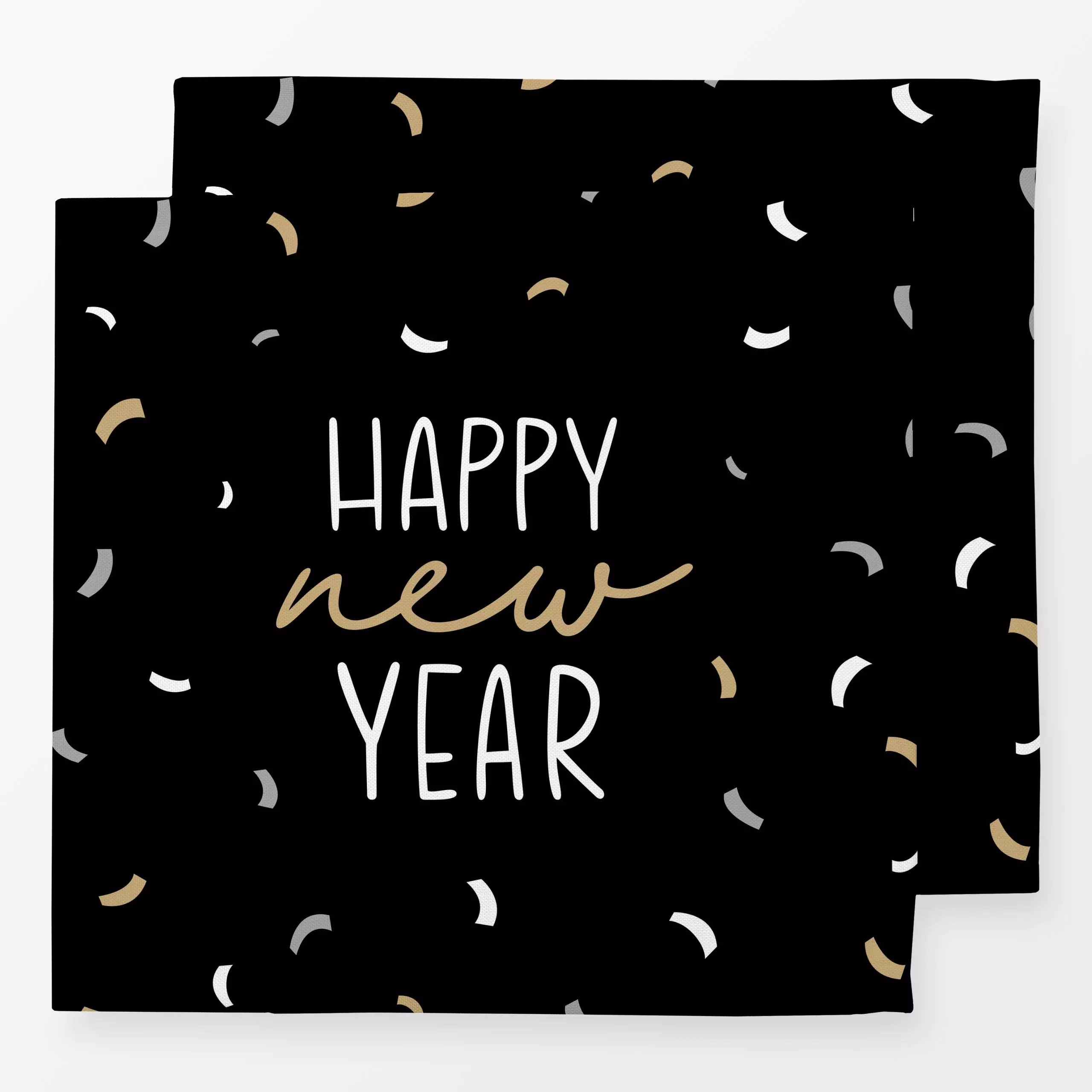 Servietten New Year in Rio black - Sprüche & Schriftzüge, Anlässe - von „Carolin Vonhoff"; Muster, schwarz, typografie, Weis...