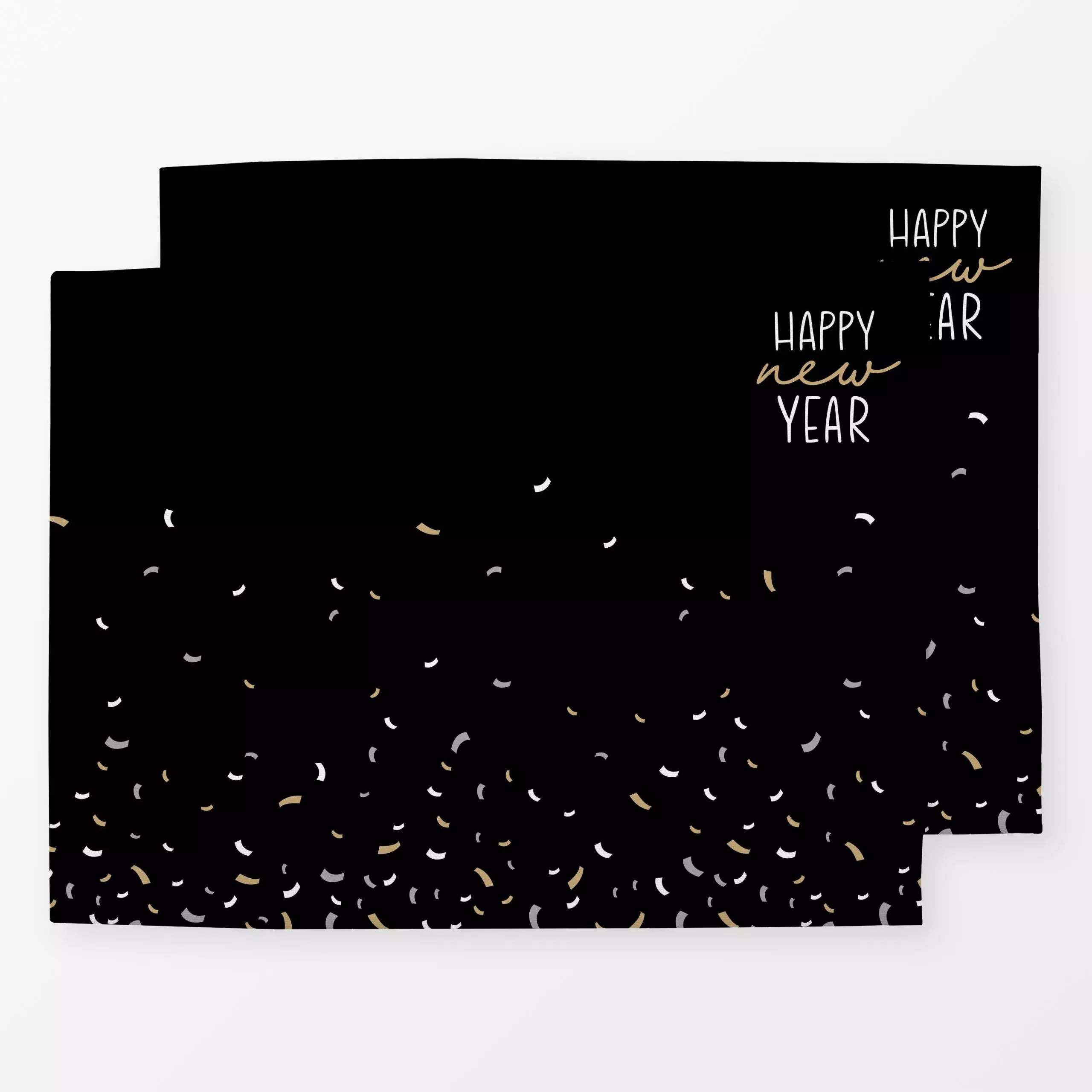 Tischset New Year in Rio black - Sprüche & Schriftzüge, Anlässe - von „Carolin Vonhoff"; Muster, schwarz, typografie, Weiss,...