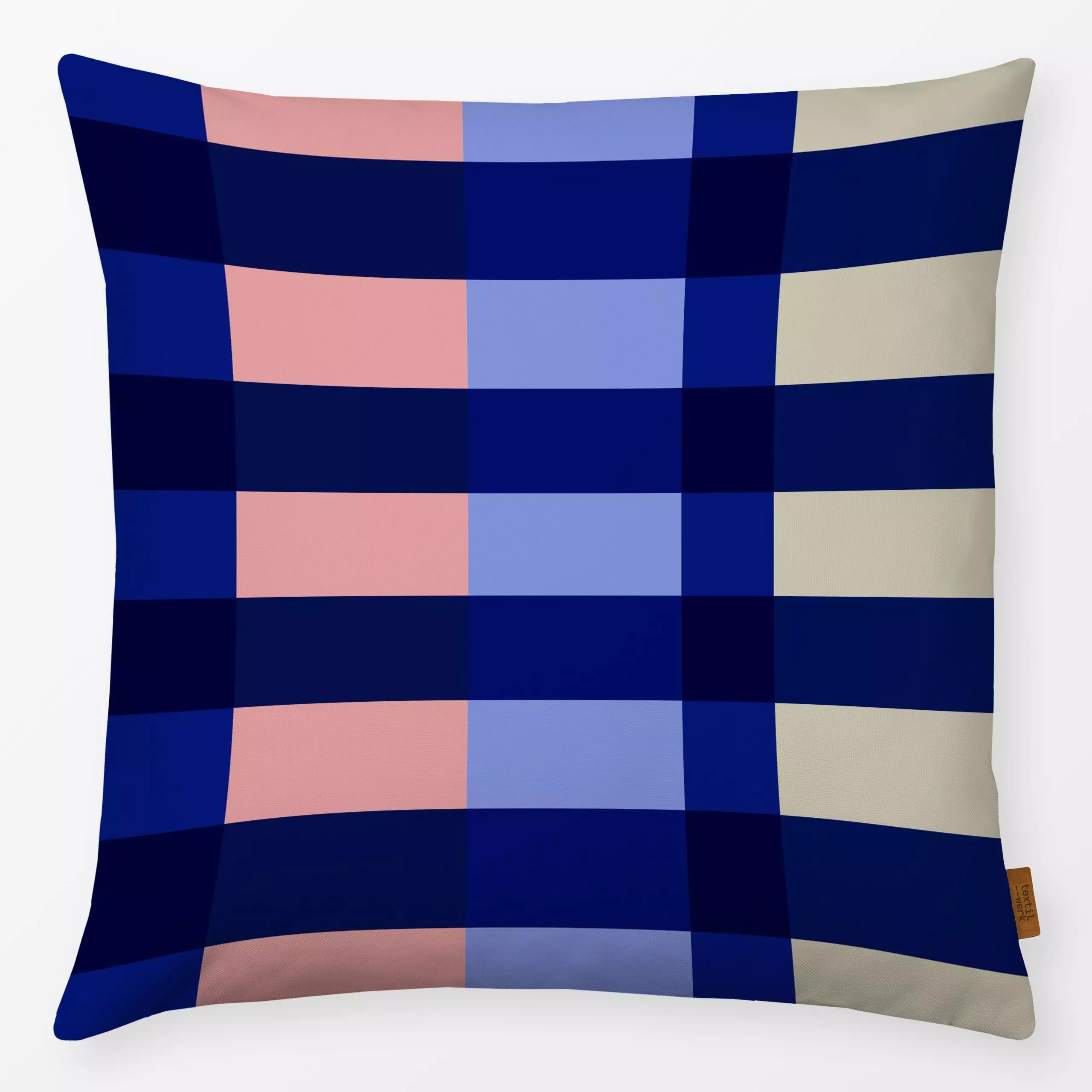 Kissen StripesNo7 - Sommer, Symbole & Muster - von „Studio ROSAGRAU"; Kissen, modern, Sommer, blau, outdoor, Karos, StudioRO...