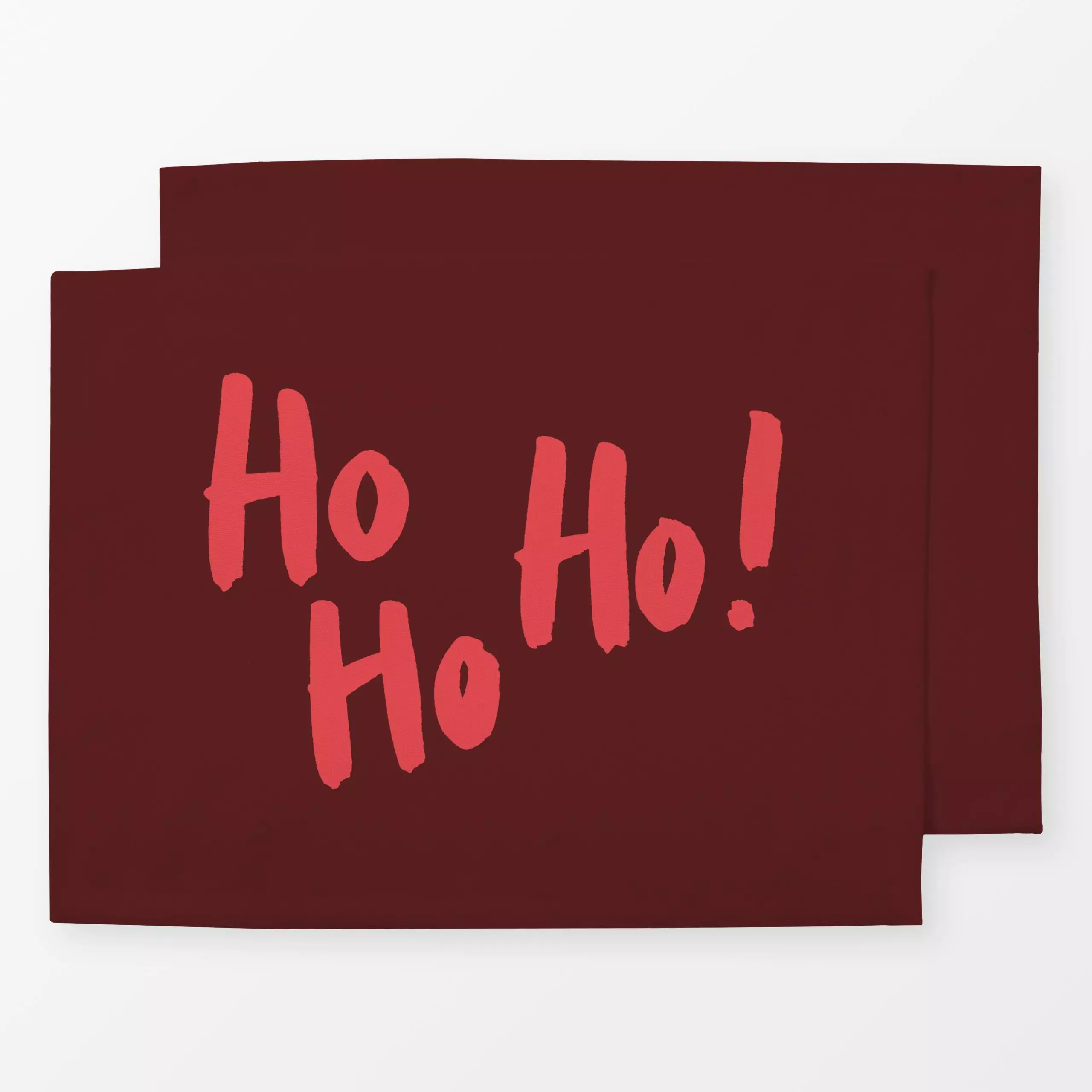 Tischset Ho ho ho weinrot - Sprüche & Schriftzüge, Weihnachten, Winter - von „Janna Schipper"; Merry Christmas, Weihnachtsma...