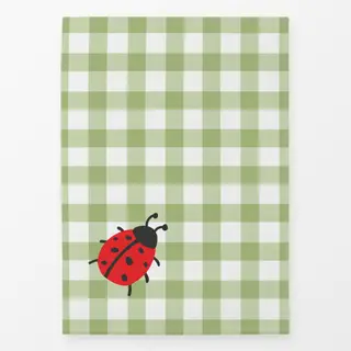 Geschirrtücher Karo Marienkäfer Grün