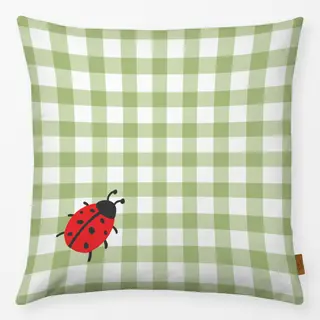 Kissen Karo Marienkäfer Grün