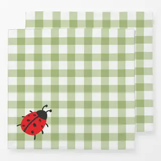 Servietten Karo Marienkäfer Grün