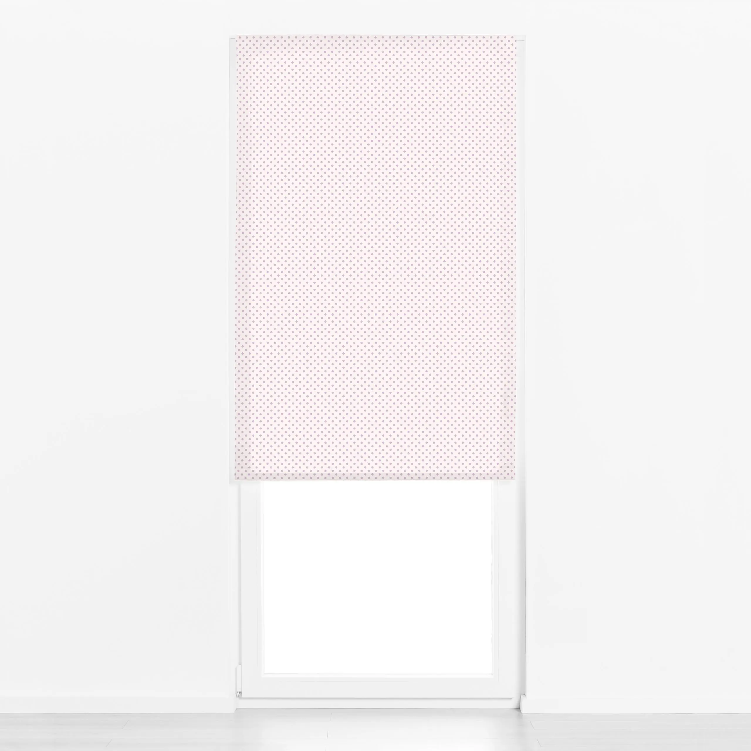 Raffrollo Punkte Polkadot Lila Beige - Frühling, Symbole & Muster, Ostern - von „Kathrin Woo"; minimal, Punkte, kleingemuste...