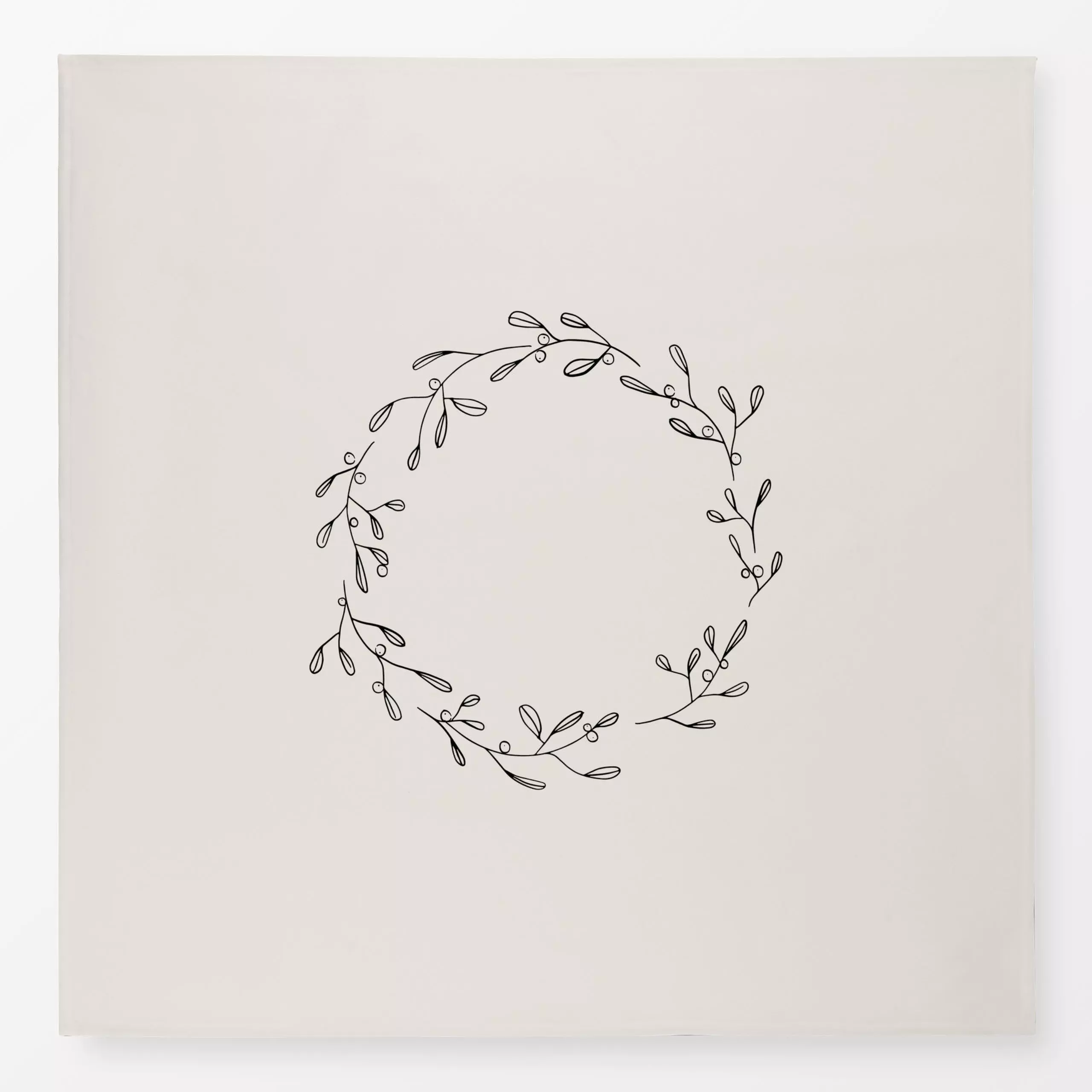 Tischdecke Minimal Wreath - Blumen & Florales, Winter - von „Kruth Design"; skandinavisch, Hygge, kranz, weihnachtskranz, kr...