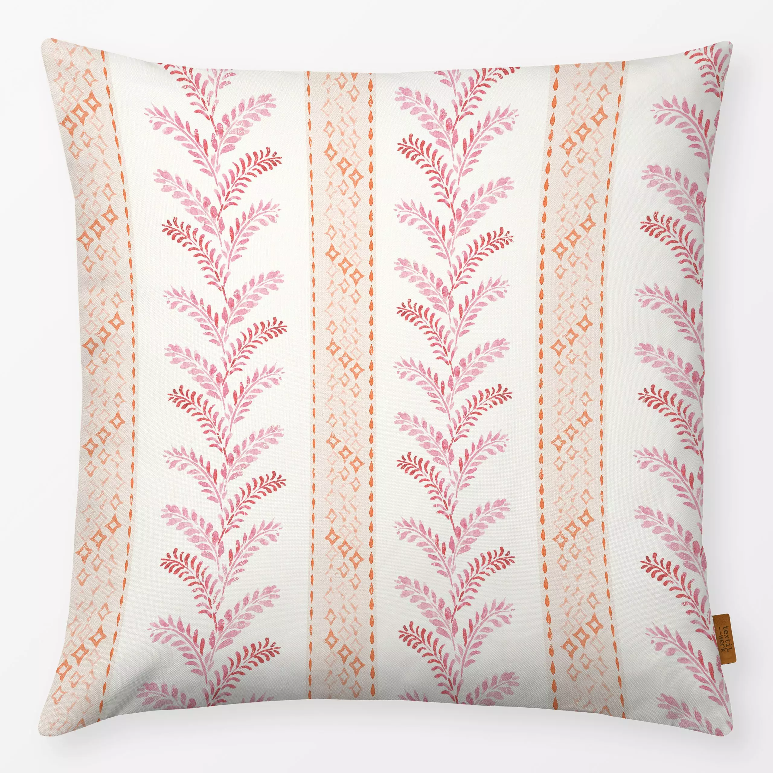 Kissen Cottage Vintage Stripes - Pink - Symbole & Muster - von „Bloomery Decor"; Aquarell, Streifen, vintage, Farmhouse, lea...
