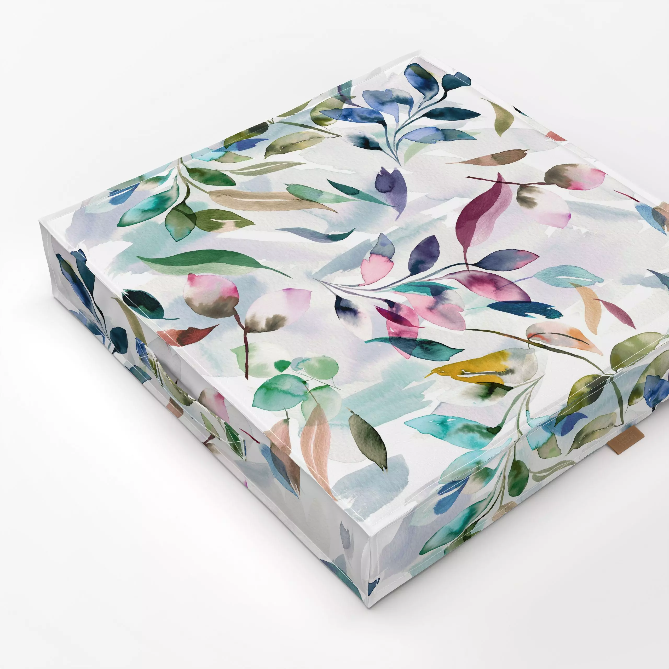 Bodenkissen Watercolor Mystic Leaves - Frühling, Herbst, Pflanzen & Botanik - von „Ninola Design "; Aquarell, minimal, Blätt...