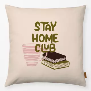 Kissen Stay home club beige