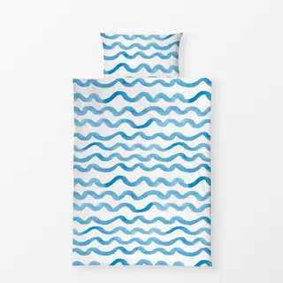 Bettwäsche blaue Wellen Sommer