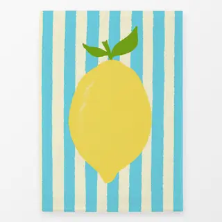 Geschirrtücher Zitrone hellblaue Streifen