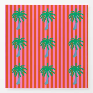 Tischdecke Palme Auf Streifen
