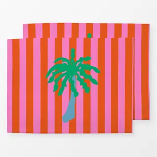 Tischset Palme Auf Streifen
