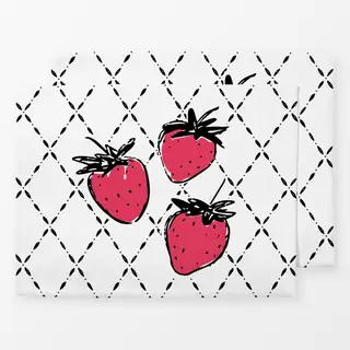 Tischset Erdbeeren