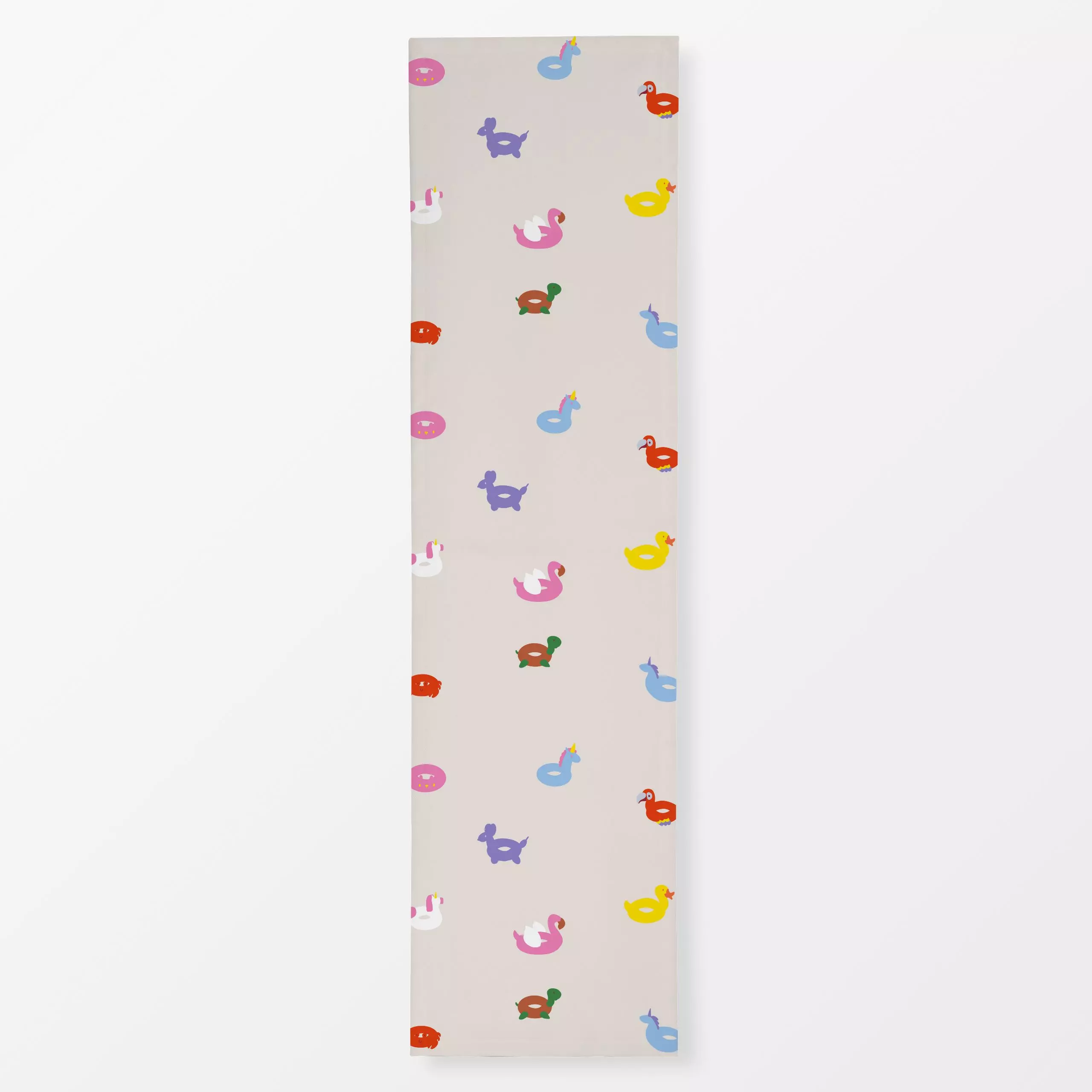 Tischläufer Schwimmreifen Muster - Sommer - von „textilwerk"; Illustration, skandinavisch, beige, Sommer, bunt, minimalistis...