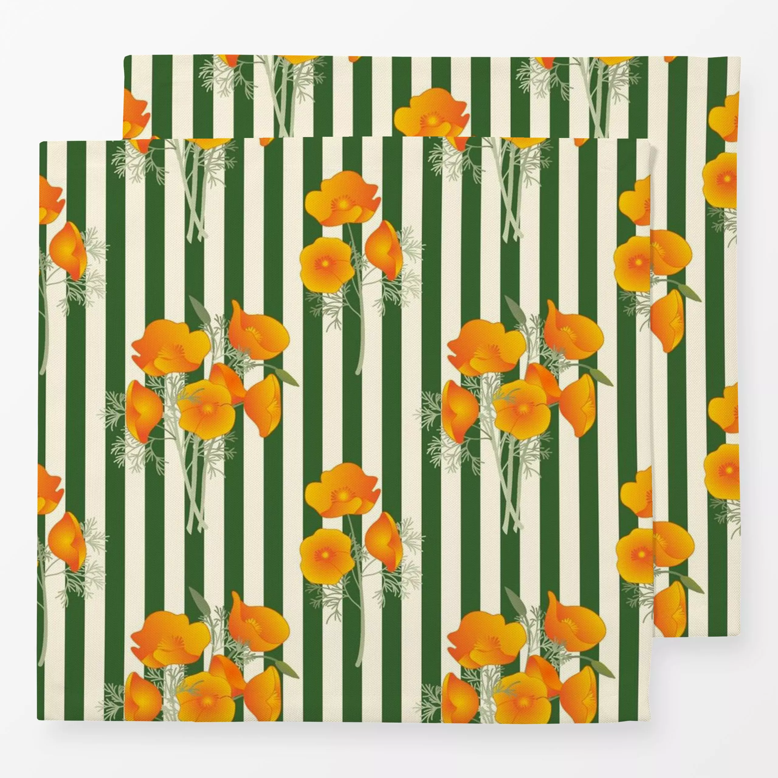 Servietten Flower Stripe - Blumen & Florales, Symbole & Muster - von „duundich"; Blumen, Wildblumen, Feldblumen, gestreift