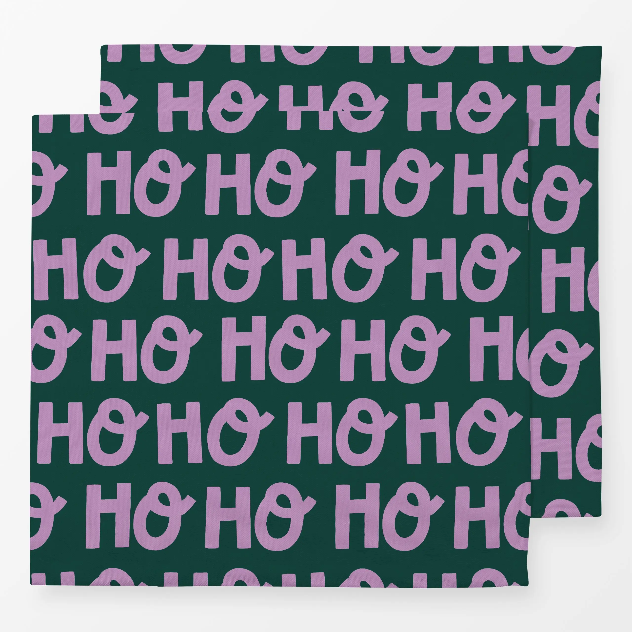 Servietten Ho Ho Ho grün flieder - Weihnachten, Winter - von „Studio Kesse"