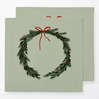 Servietten Weihnachtskranz Salbei