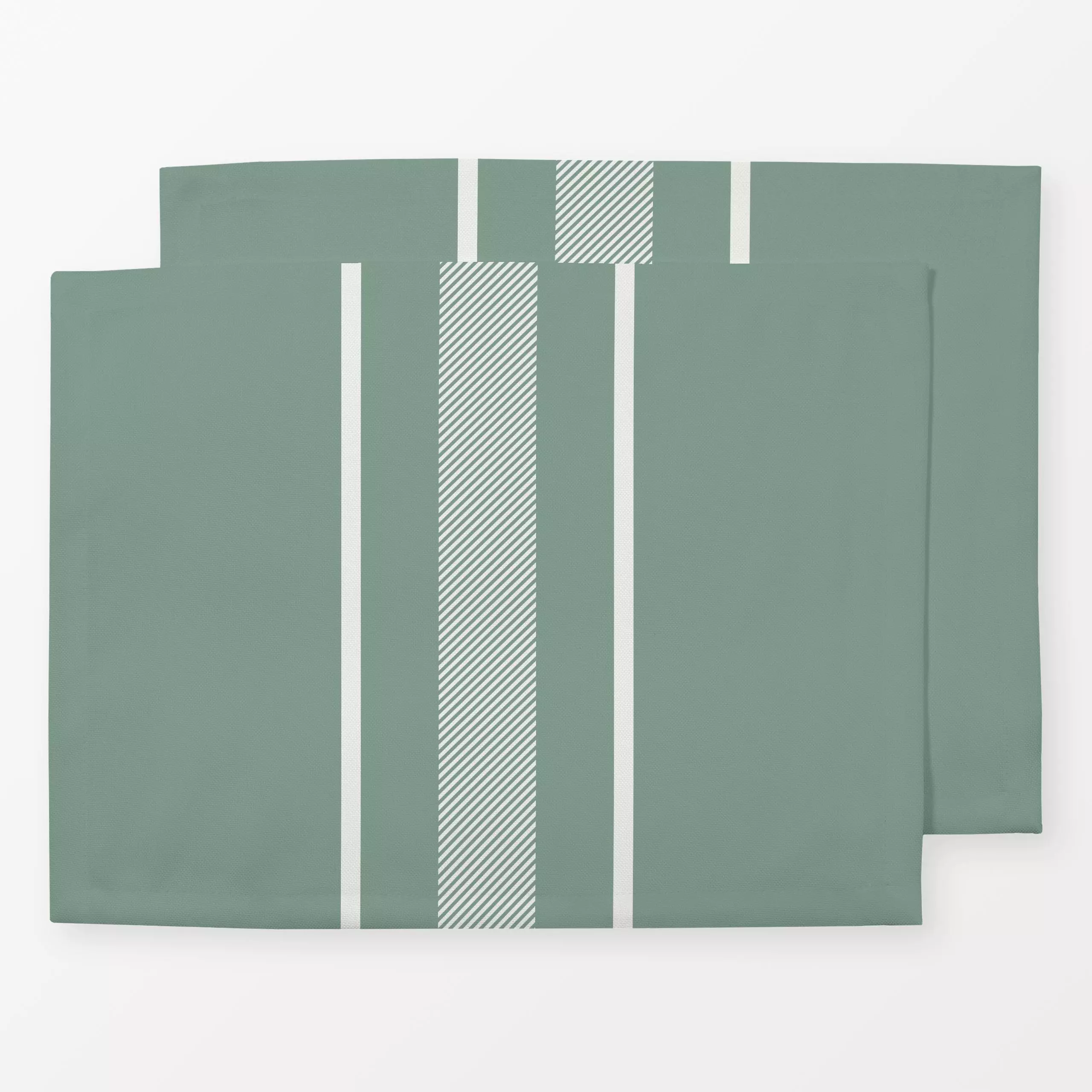 Tischset 3 Streifen granite green, gemustert, Sommer, von Katrin Graff