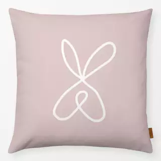 Kissen Hase Line Art Rosa
