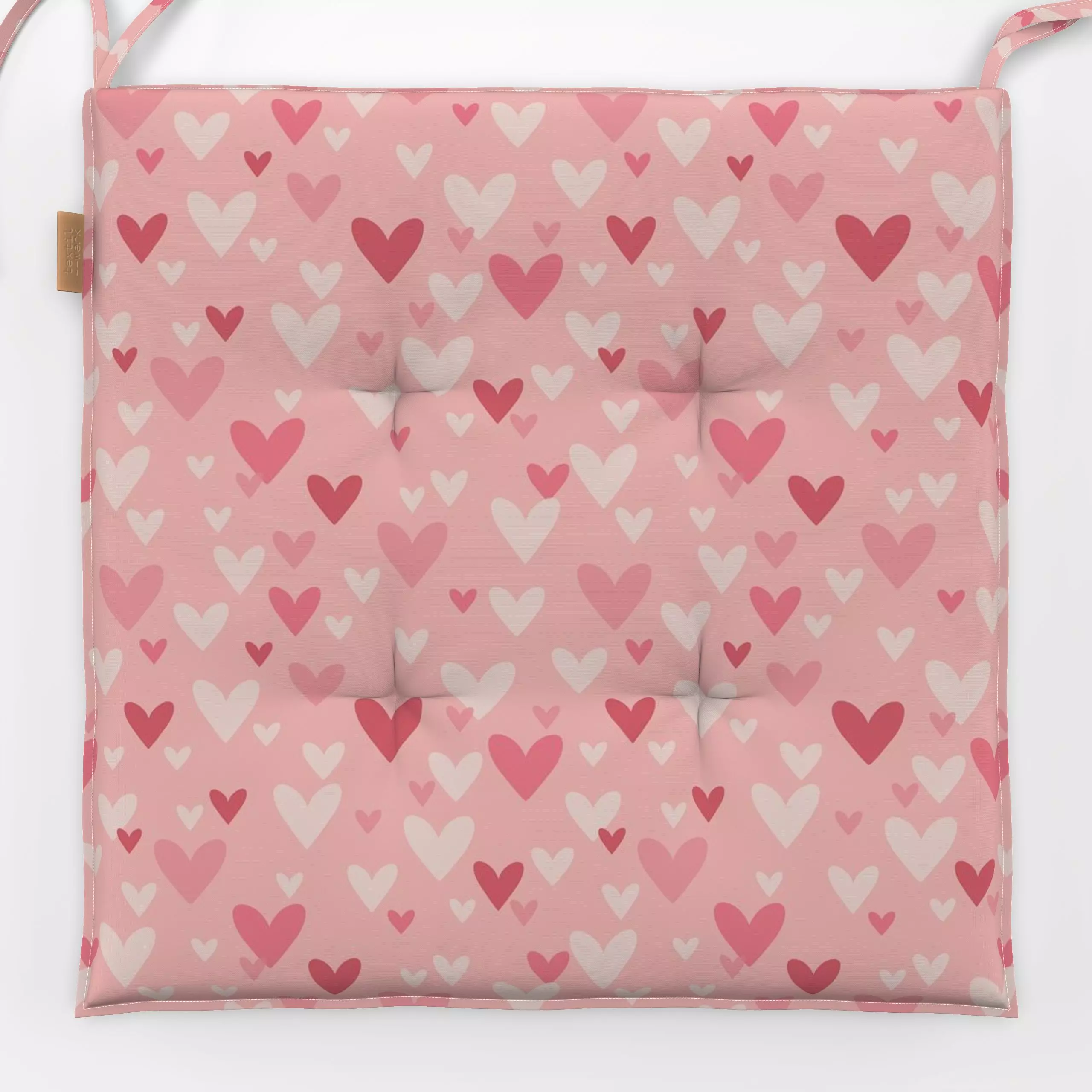 Sitzkissen Floating Hearts - Kinderzimmer & Motive für Kinder, Liebe, Romantik & Pride - von „DEINKI"; Muster, rosa, Herzen,...