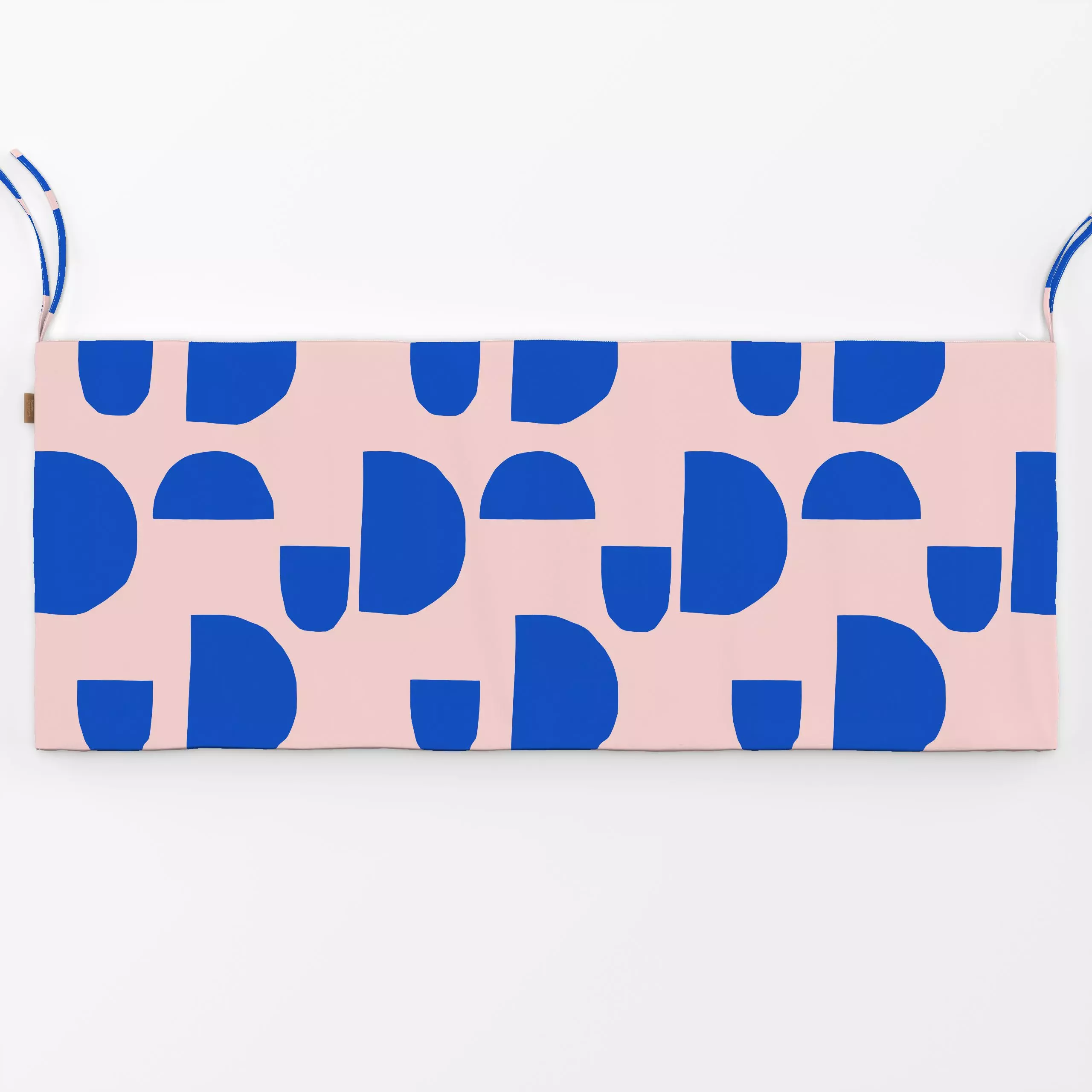 Bankauflage Half circles play rosa & blue - Symbole & Muster - von „Lisa Jasmin Bauer"; rosa, Shapes, blau, Scandianvian, Sc...