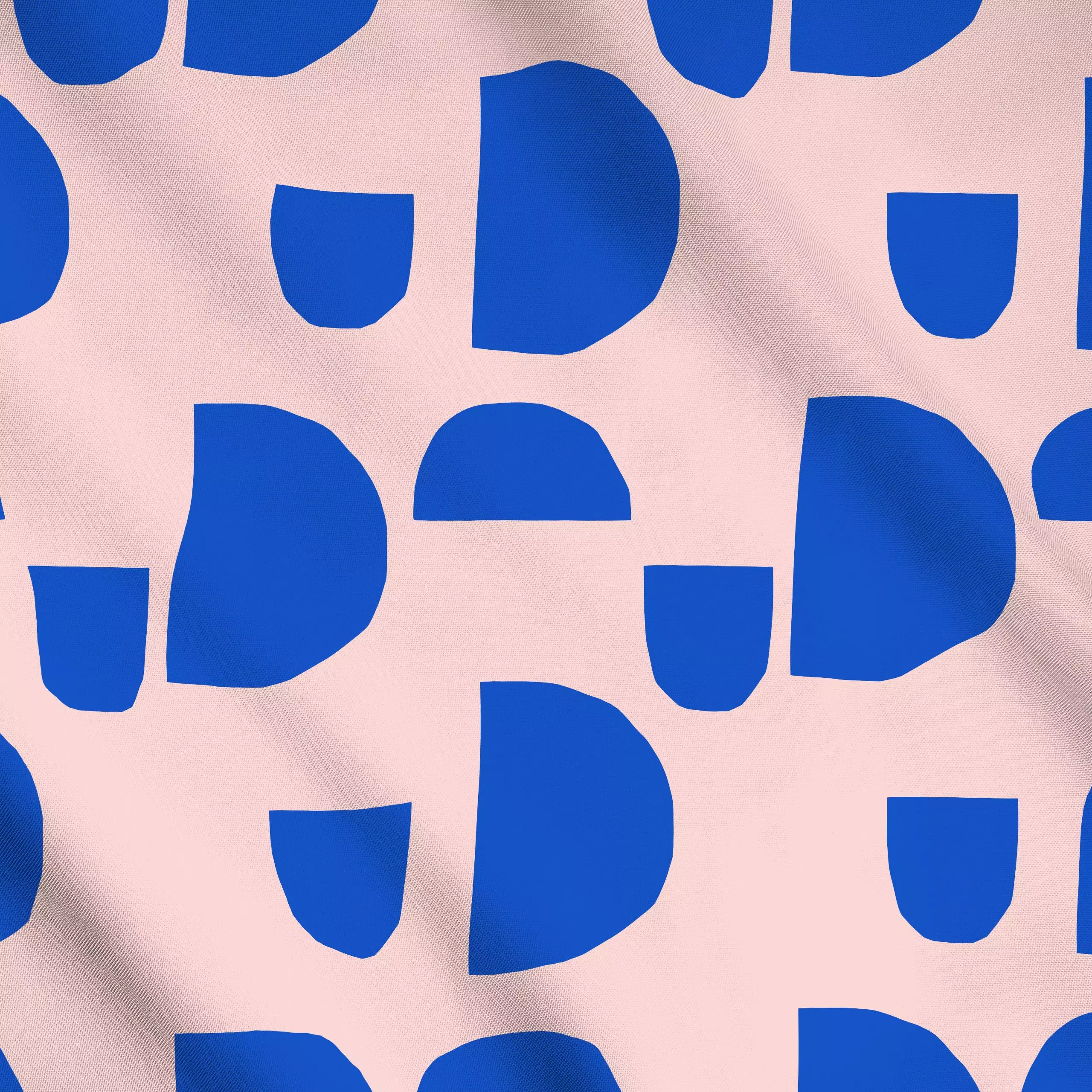Meterware Half circles play rosa & blue, gemustert, von Lisa Jasmin Bauer