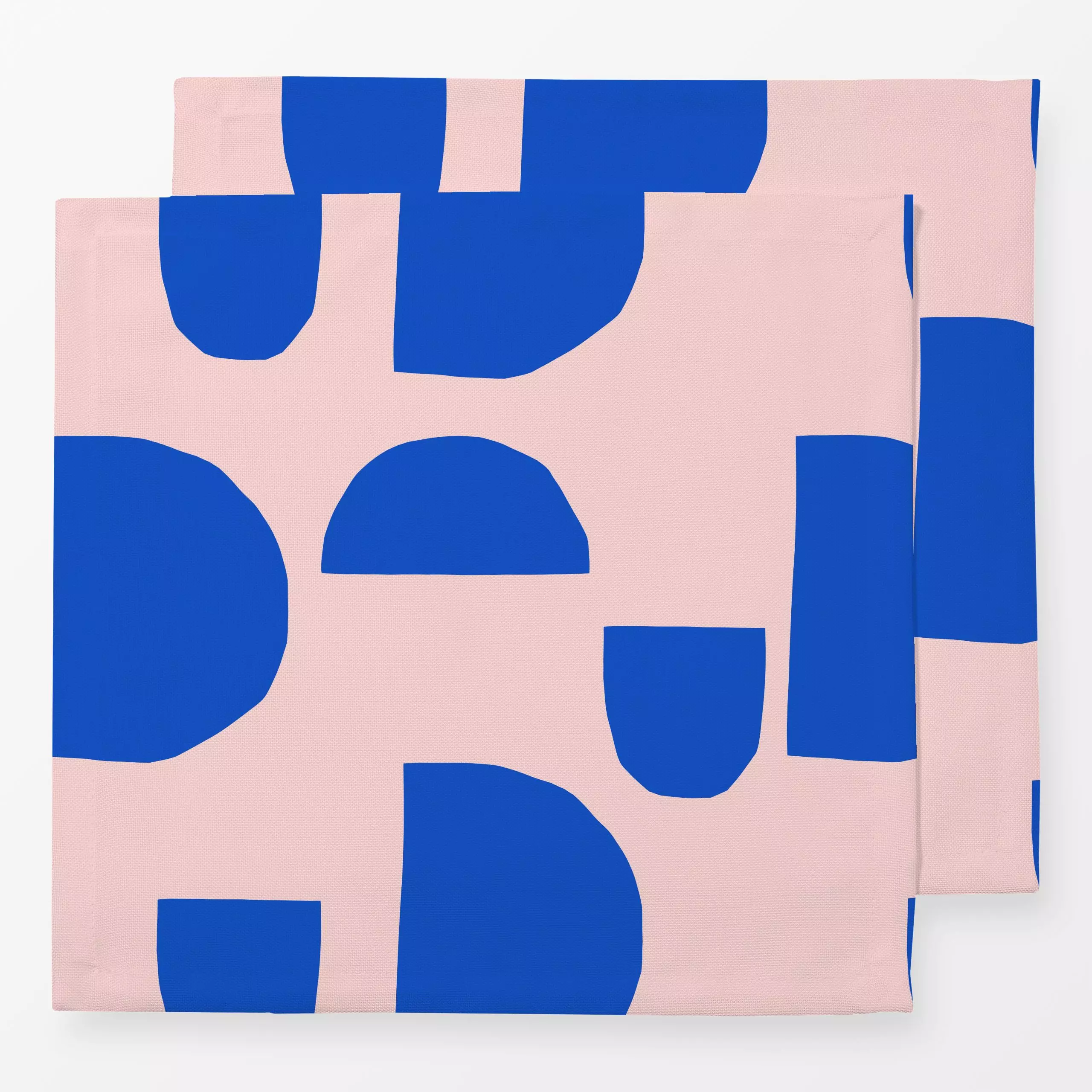 Servietten Half circles play rosa & blue - Symbole & Muster - von „Lisa Jasmin Bauer"; rosa, Shapes, blau, Scandianvian, Sca...