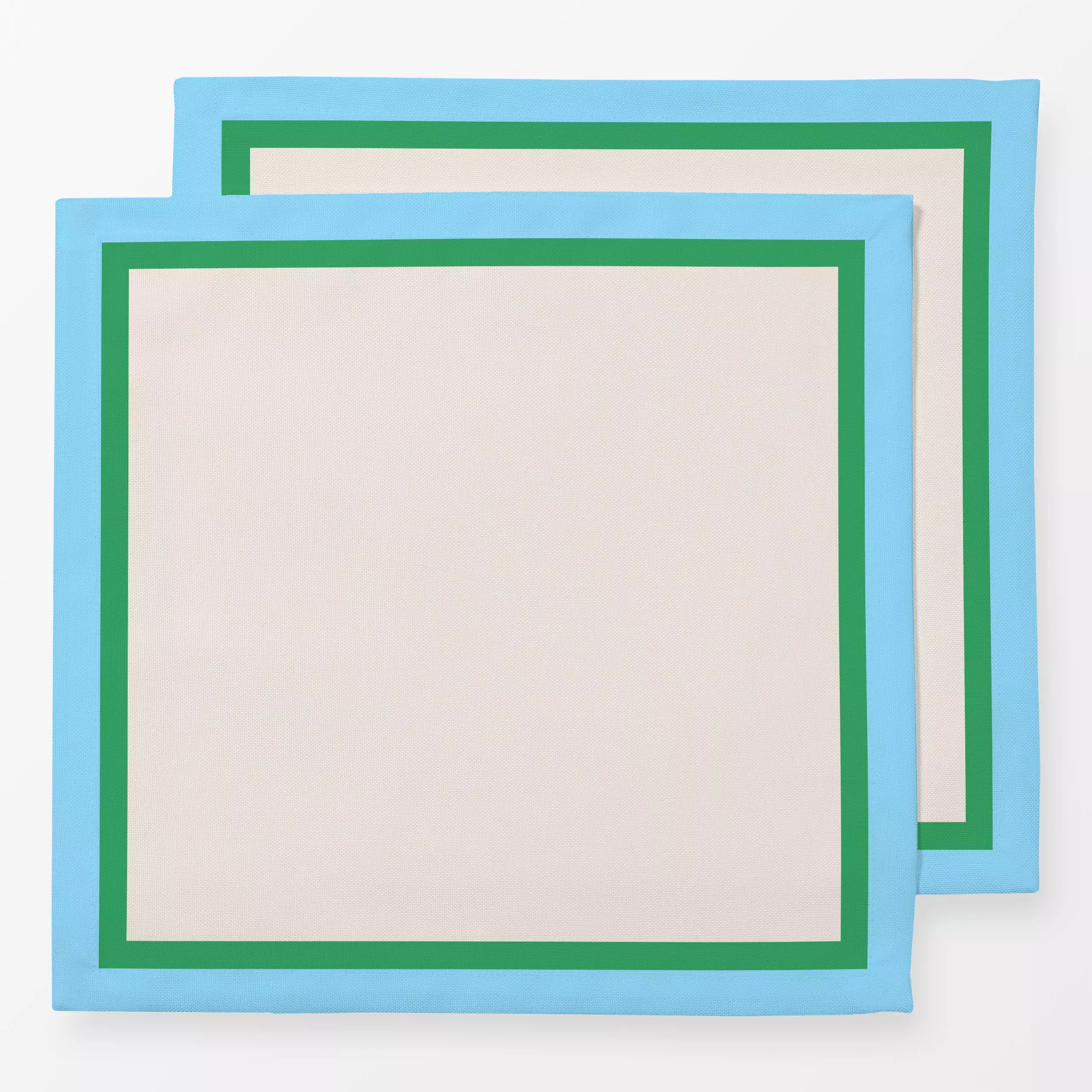 Servietten Rahmen Hellblau Grün - Symbole & Muster - von „Sophie Augustin Illustration"; grafisch, colorblocking, Esstisch, ...