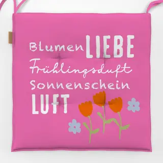Sitzkissen Frühlingsspruch Pink