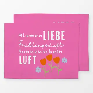 Tischset Frühlingsspruch Pink