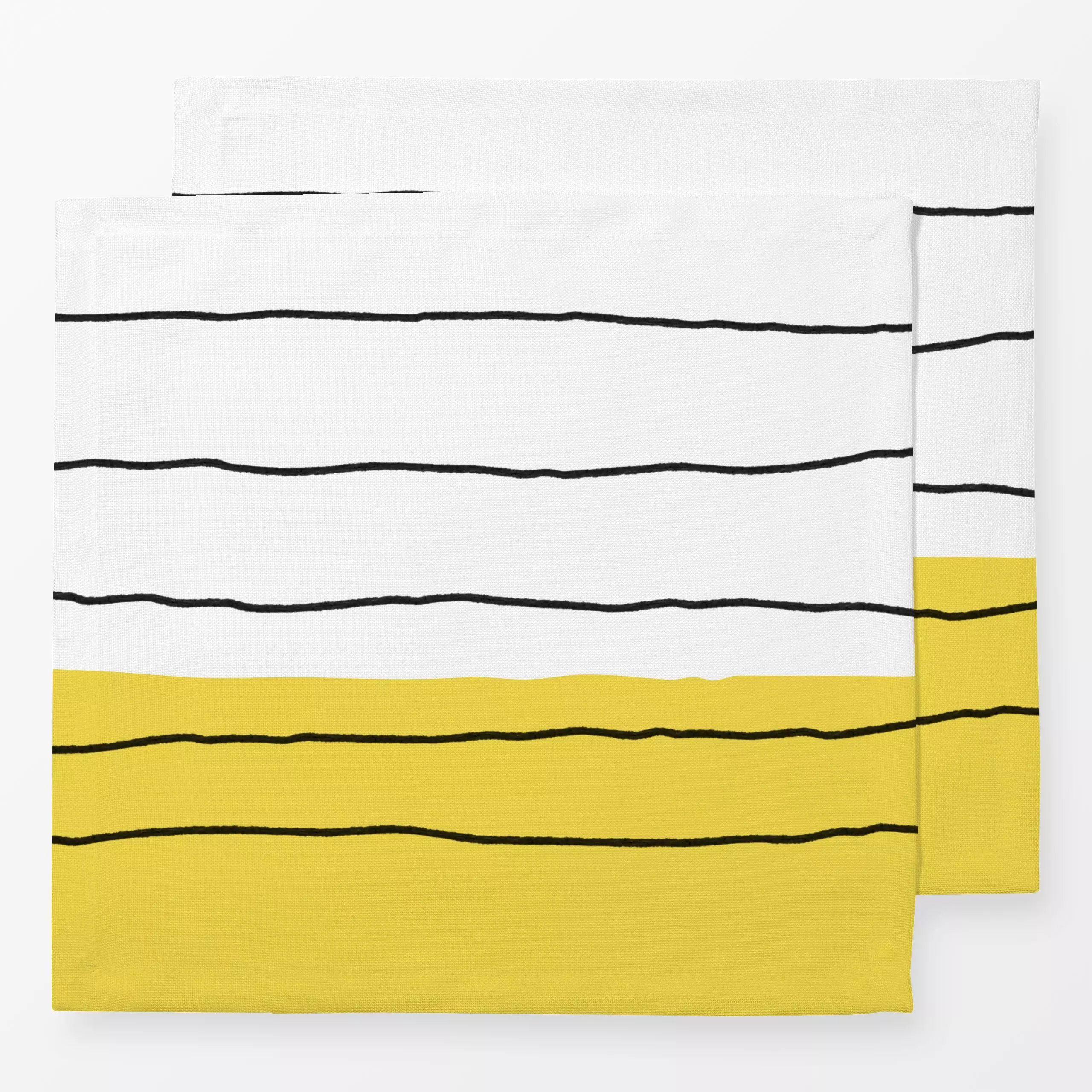 Servietten Just stripes & yellow - Symbole & Muster - von „Heyduda"; Linien, Streifen, Striche, Sommer, gelb, schlicht, styl...
