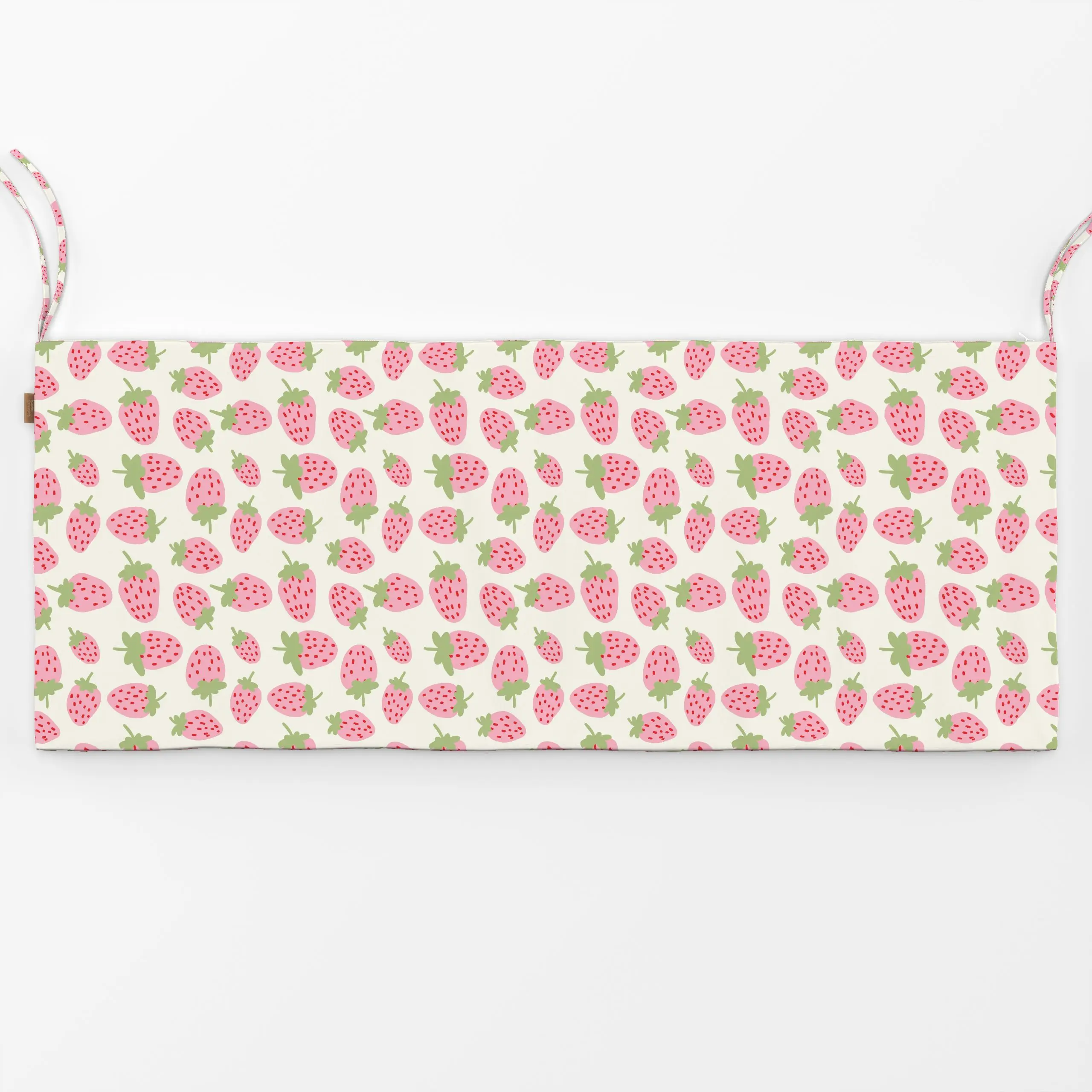 Bankauflage Erdbeeren rosa - Sommer, Früchte - von „Janna Schipper"; Erdbeeren, Sommer, pastel, cute, sweet, fruits, picnic,...