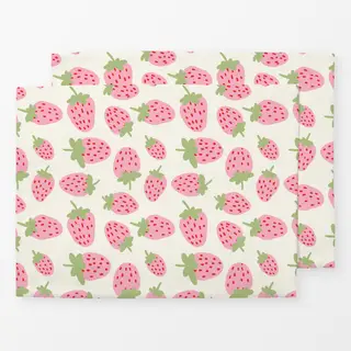 Tischset Erdbeeren rosa