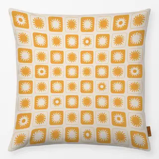 Kissen Abstract Sun Pattern yellow